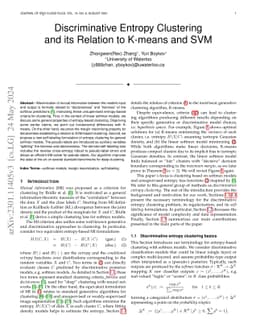 Discriminative Entropy Clustering and its Relation to K-means and SVM