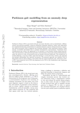 Parkinson gait modelling from an anomaly deep representation