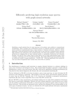 Efficiently predicting high resolution mass spectra with graph neural
  networks