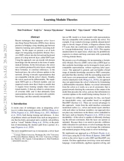 Learning Modulo Theories