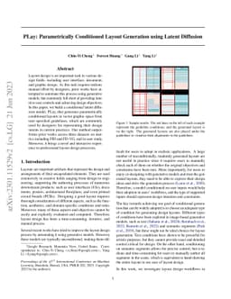 PLay: Parametrically Conditioned Layout Generation using Latent
  Diffusion
