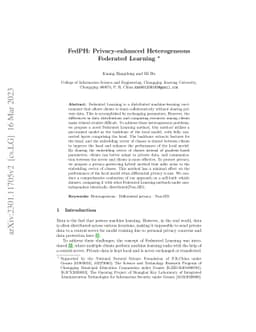 FedPH: Privacy-enhanced Heterogeneous Federated Learning