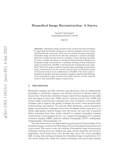 Biomedical Image Reconstruction: A Survey