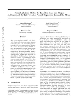 Neural Additive Models for Location Scale and Shape: A Framework for
  Interpretable Neural Regression Beyond the Mean