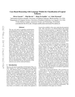 Case-Based Reasoning with Language Models for Classification of Logical
  Fallacies