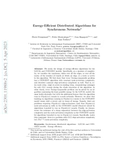 Energy-Efficient Distributed Algorithms for Synchronous Networks