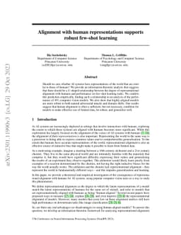 Alignment with human representations supports robust few-shot learning
