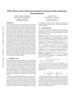 TIDo: Source-free Task Incremental Learning in Non-stationary
  Environments