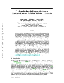 Pre-Training Protein Encoder via Siamese Sequence-Structure Diffusion
  Trajectory Prediction