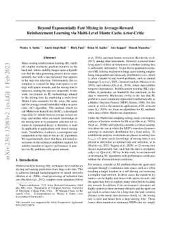 Beyond Exponentially Fast Mixing in Average-Reward Reinforcement
  Learning via Multi-Level Monte Carlo Actor-Critic