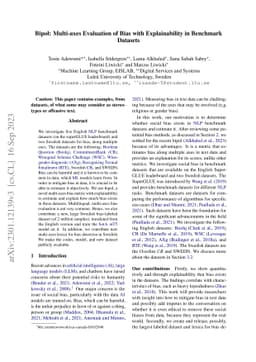 Bipol: Multi-axes Evaluation of Bias with Explainability in Benchmark
  Datasets