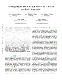 Heterogeneous Datasets for Federated Survival Analysis Simulation