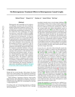 On Heterogeneous Treatment Effects in Heterogeneous Causal Graphs
