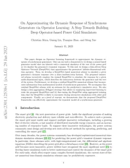 On Approximating the Dynamic Response of Synchronous Generators via
  Operator Learning: A Step Towards Building Deep Operator-based Power Grid
  Simulators