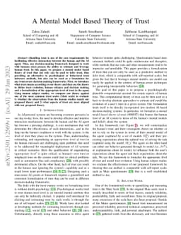A Mental Model Based Theory of Trust