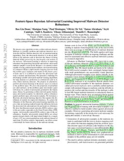 Feature-Space Bayesian Adversarial Learning Improved Malware Detector
  Robustness