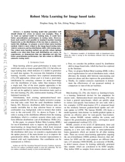 Robust Meta Learning for Image based tasks