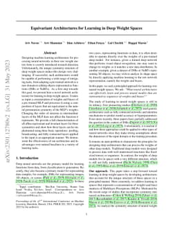 Equivariant Architectures for Learning in Deep Weight Spaces