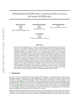 Approximating DTW with a convolutional neural network on EEG data