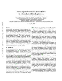 Improving the Inference of Topic Models via Infinite Latent State
  Replications