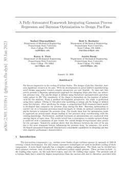 A Fully-Automated Framework Integrating Gaussian Process Regression and
  Bayesian Optimization to Design Pin-Fins