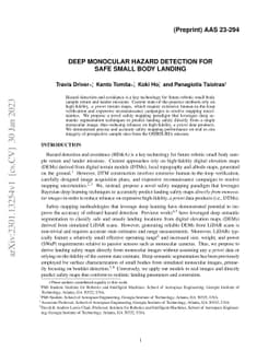 Deep Monocular Hazard Detection for Safe Small Body Landing
