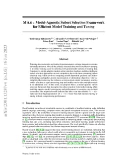MILO: Model-Agnostic Subset Selection Framework for Efficient Model
  Training and Tuning