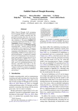 Faithful Chain-of-Thought Reasoning