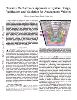 Towards Mechatronics Approach of System Design, Verification and
  Validation for Autonomous Vehicles