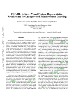 CRC-RL: A Novel Visual Feature Representation Architecture for
  Unsupervised Reinforcement Learning