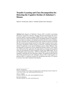 Transfer Learning and Class Decomposition for Detecting the Cognitive
  Decline of Alzheimer Disease