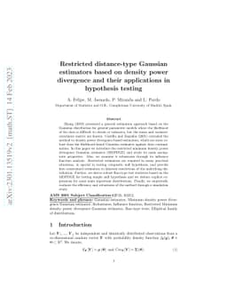 Restricted distance-type Gaussian estimators based on density power
  divergence and their applications in hypothesis testing