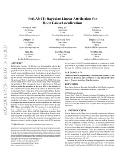 BALANCE: Bayesian Linear Attribution for Root Cause Localization