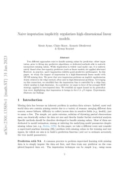 Naive imputation implicitly regularizes high-dimensional linear models