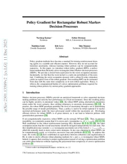 Policy Gradient for Rectangular Robust Markov Decision Processes