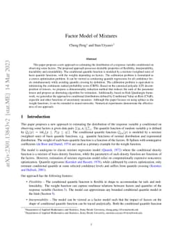 Factor Model of Mixtures