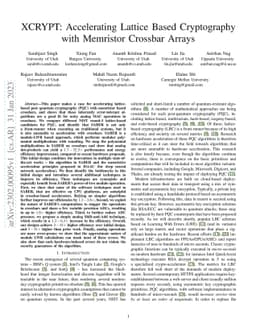 XCRYPT: Accelerating Lattice Based Cryptography with Memristor Crossbar
  Arrays