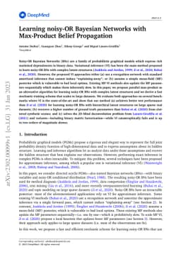 Learning noisy-OR Bayesian Networks with Max-Product Belief Propagation