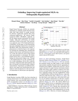 OrthoReg: Improving Graph-regularized MLPs via Orthogonality
  Regularization