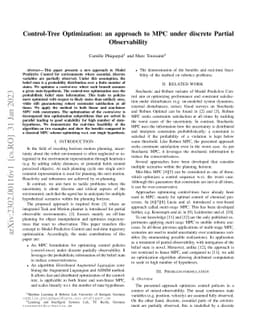 Control-Tree Optimization: an approach to MPC under discrete Partial
  Observability