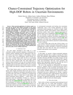 Chance-Constrained Trajectory Optimization for High-DOF Robots in
  Uncertain Environments