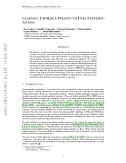 Learning Topology-Preserving Data Representations