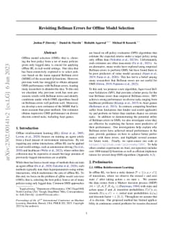 Revisiting Bellman Errors for Offline Model Selection