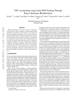 TAP: Accelerating Large-Scale DNN Training Through Tensor Automatic
  Parallelisation