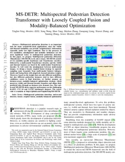 MS-DETR: Multispectral Pedestrian Detection Transformer with Loosely
  Coupled Fusion and Modality-Balanced Optimization