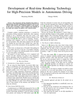 Development of Real-time Rendering Technology for High-Precision Models
  in Autonomous Driving