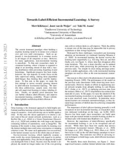 Towards Label-Efficient Incremental Learning: A Survey