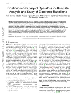 Continuous Scatterplot Operators for Bivariate Analysis and Study of
  Electronic Transitions