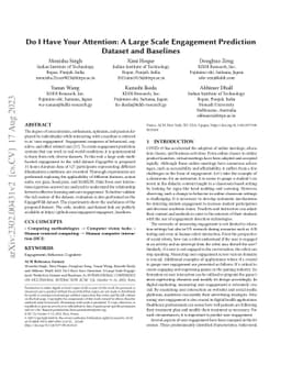 Do I Have Your Attention: A Large Scale Engagement Prediction Dataset
  and Baselines