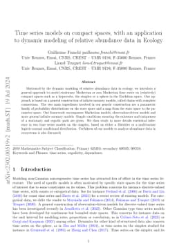 Time series models on the simplex, with an application to dynamic
  modeling of relative abundance data in Ecology
